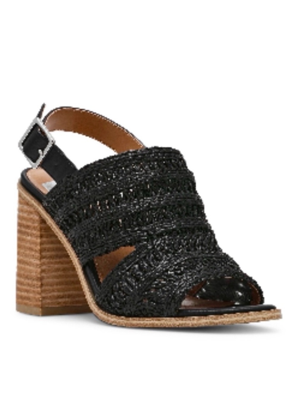 DV Dolce Vita Rian Black Woven Straw Slingback Mule Sandals Size 8 - Picture 1 of 16